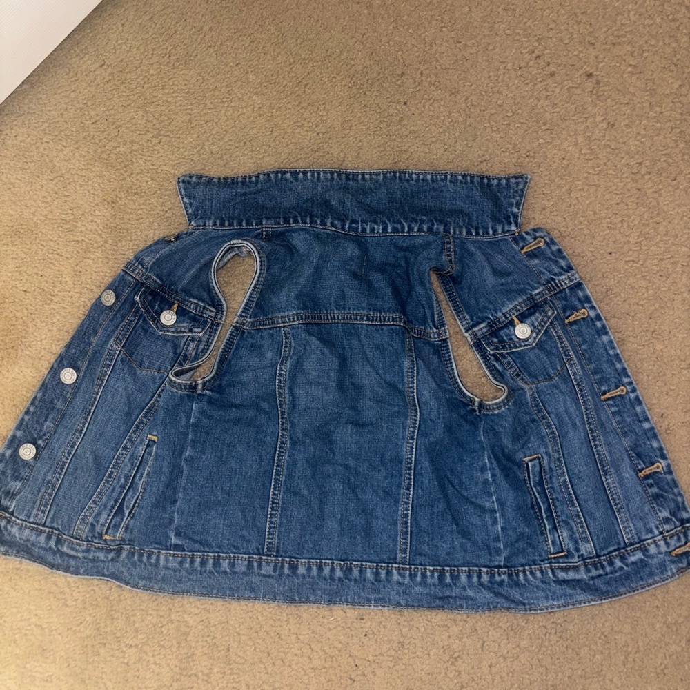 Denim Button-Up sleeveless girls jean jacket